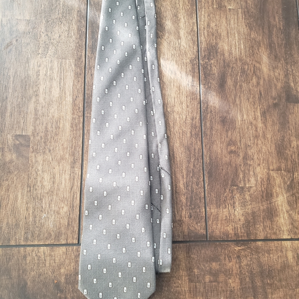 Pierre Cardin Gray Geometric Men's Tie